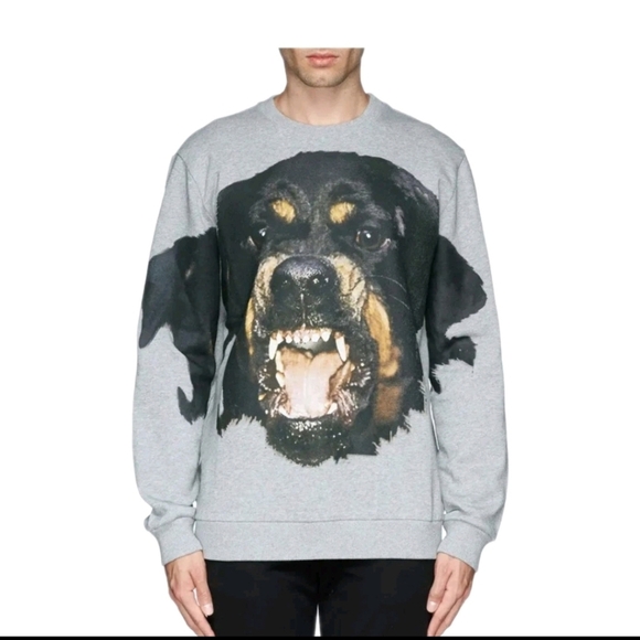 Givenchy Unisex Grey Rottweiler Print Designer Streetwear Luxury Sweatshirt M - Picture 1 of 10